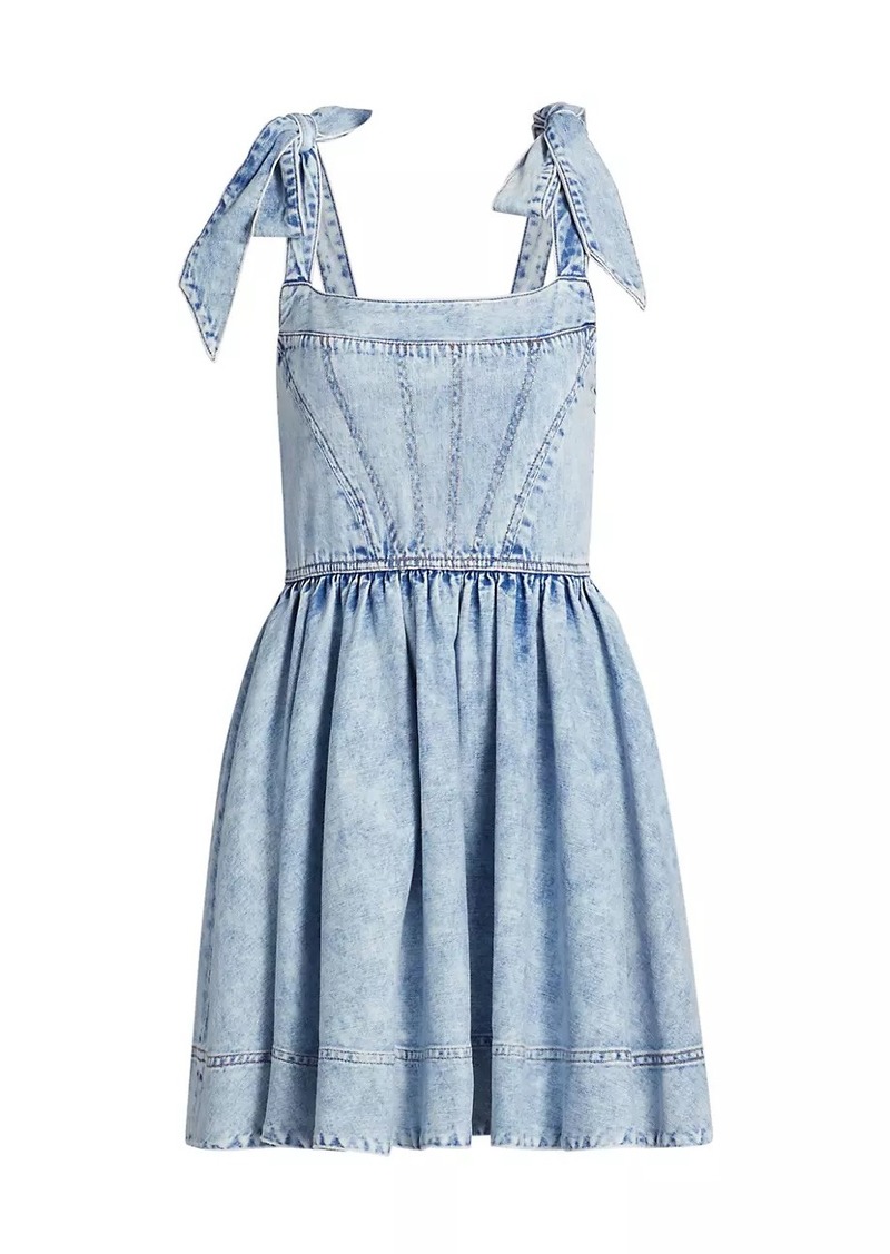 Alice + Olivia Amina Denim Corset Minidress