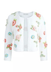 Alice + Olivia Anderson Floral Appliqué Cardi