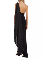 Alice + Olivia Anja Draped One-Shoulder Maxi Dress