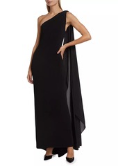 Alice + Olivia Anja Draped One-Shoulder Maxi Dress