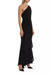 Alice + Olivia Anja Draped One-Shoulder Maxi Dress