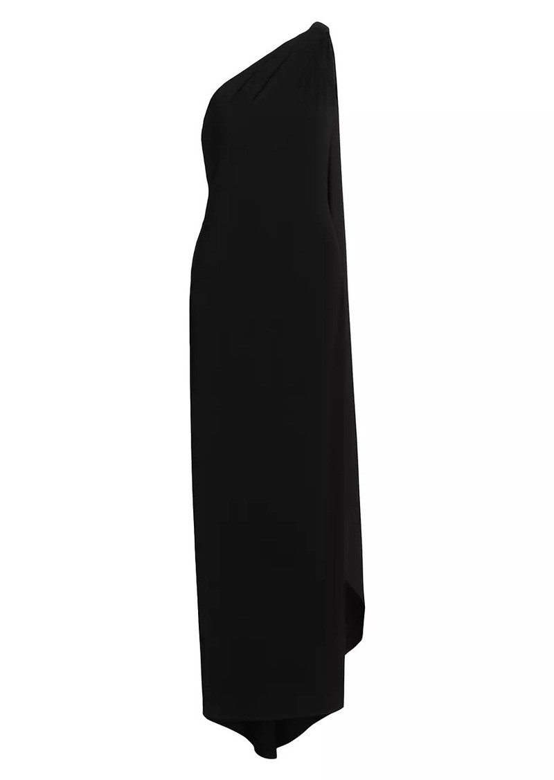 Alice + Olivia Anja Draped One-Shoulder Maxi Dress