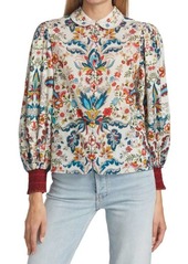 Alice + Olivia April Embroidered Floral Blouse