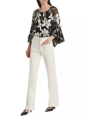 Alice + Olivia Ardelia Floral Off-the-Shoulder Blouse