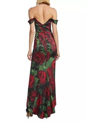 Alice + Olivia Azra Floral Off-the-Shoulder Mermaid Gown