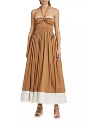 Alice + Olivia Beatrix Sweetheart Tie-Neck Maxi Dress