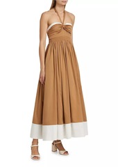 Alice + Olivia Beatrix Sweetheart Tie-Neck Maxi Dress