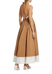 Alice + Olivia Beatrix Sweetheart Tie-Neck Maxi Dress