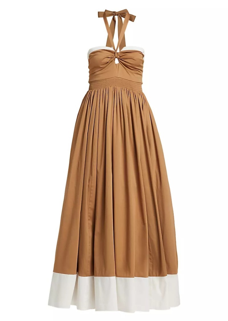 Alice + Olivia Beatrix Sweetheart Tie-Neck Maxi Dress