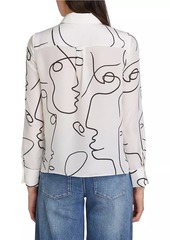 Alice + Olivia Brady Slim-Fit Button-Front Blouse