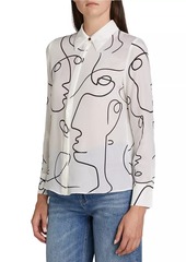 Alice + Olivia Brady Slim-Fit Button-Front Blouse