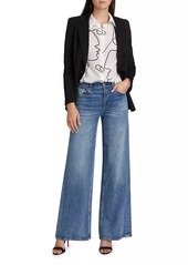 Alice + Olivia Brady Slim-Fit Button-Front Blouse