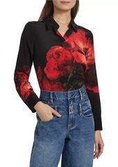 Alice + Olivia Brady Slim-Fit Button-Front Blouse