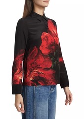 Alice + Olivia Brady Slim-Fit Button-Front Blouse