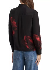 Alice + Olivia Brady Slim-Fit Button-Front Blouse