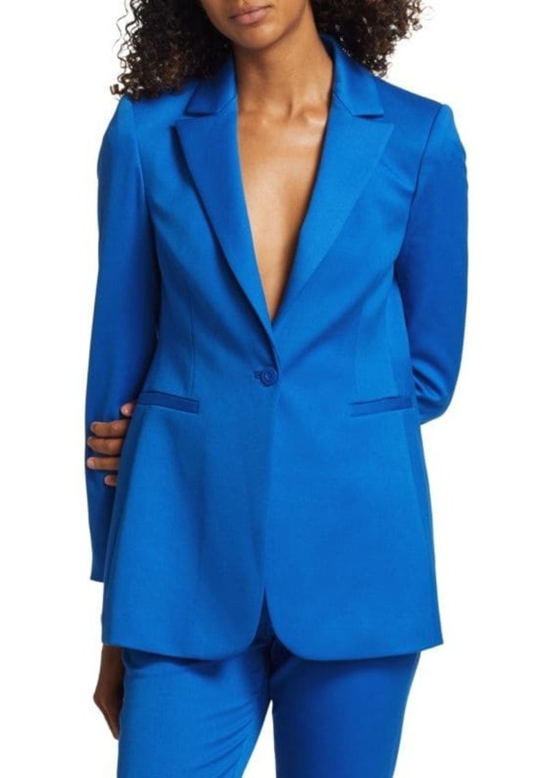 Alice + Olivia Breann Satin Fitted Blazer