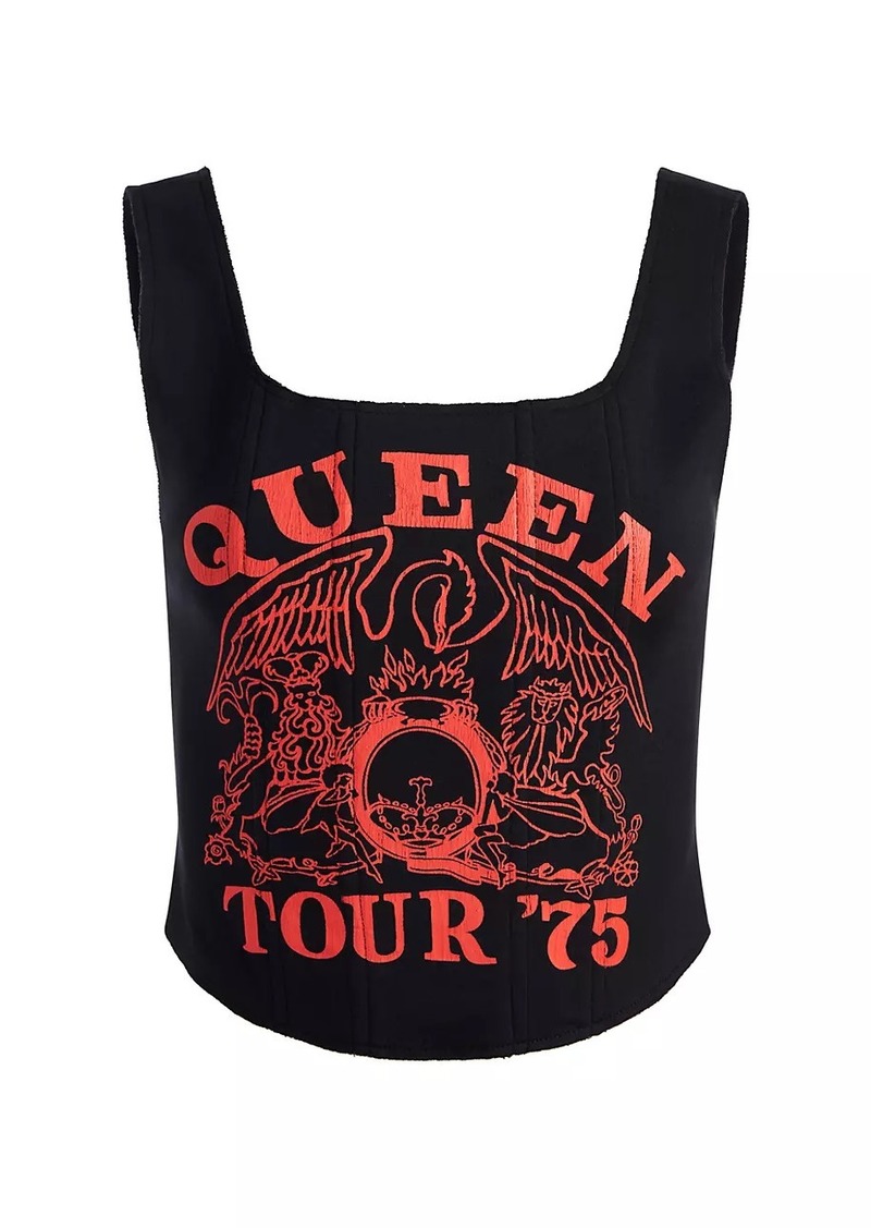 Alice + Olivia Breslin Graphic Band Corset Top