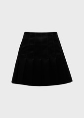 Alice + Olivia Carter Shiny Vegan Leather Pleated Mini Skirt