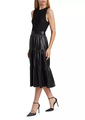 Alice + Olivia Chara Pieced Tiered Midi-Dress