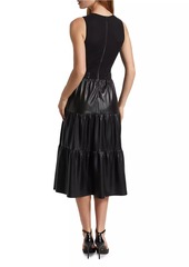 Alice + Olivia Chara Pieced Tiered Midi-Dress