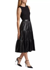 Alice + Olivia Chara Pieced Tiered Midi-Dress