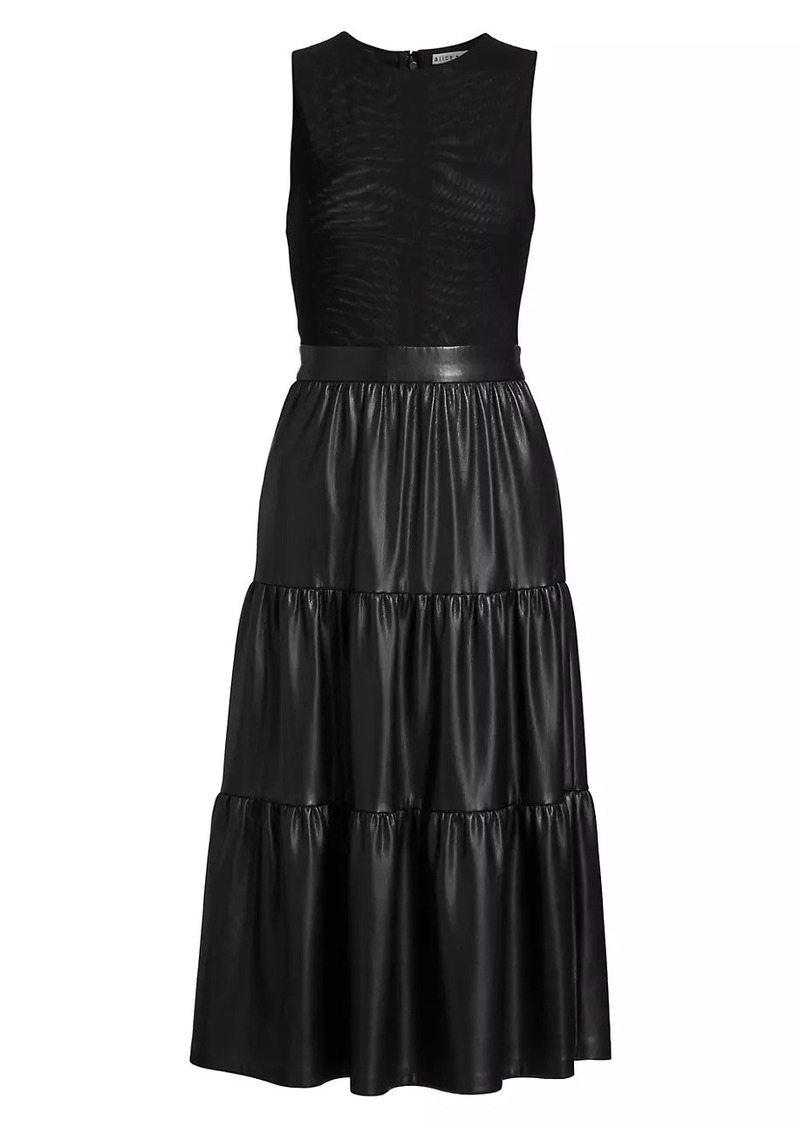 Alice + Olivia Chara Pieced Tiered Midi-Dress