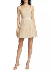 Alice + Olivia Chara Tiered Tulle Minidress