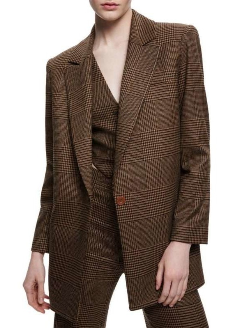 Alice + Olivia Colley Houndstooth Peak Lapel Blazer