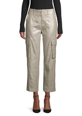 Alice + Olivia Cropped Linen-Blend Cargo Pants
