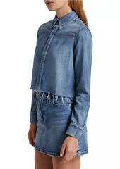 Alice + Olivia Cut-Off Cropped Denim Shirt