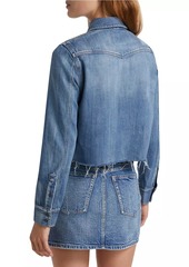 Alice + Olivia Cut-Off Cropped Denim Shirt