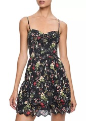 Alice + Olivia Daisy Tie-Front Tiered Minidress