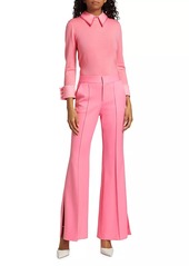 Alice + Olivia Danette Cotton Sateen Flared Pants