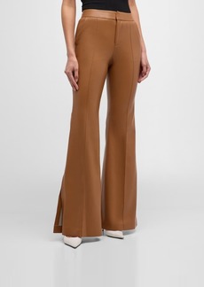 Alice + Olivia Danette Vegan Leather Mid-Rise Flare Trousers