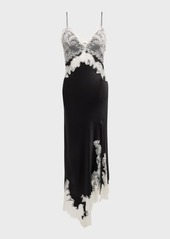 Alice + Olivia Daphne Lace Asymmetric Midi Dress
