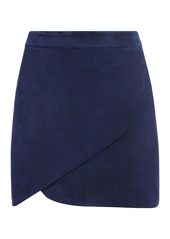Alice + Olivia Dasia Suede Asymmetrical Mini Skirt