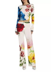 Alice + Olivia Delaina Floral Crop Sweater