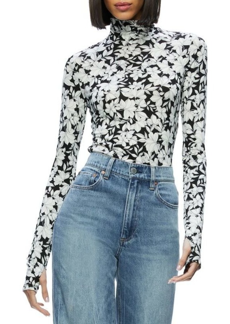 Alice + Olivia Delaina Floral Turtleneck Top