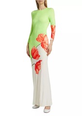 Alice + Olivia Delora Floral Viscose Maxi Dress