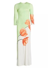 Alice + Olivia Delora Floral Viscose Maxi Dress