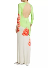 Alice + Olivia Delora Floral Viscose Maxi Dress