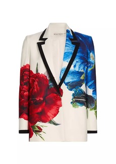Alice + Olivia Denny Floral Tailored Single-Breasted Jacket