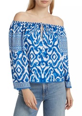 Alice + Olivia Devina Ikat Off-the-Shoulder Blouse