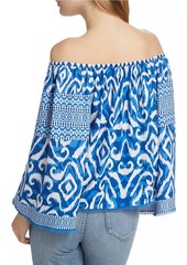 Alice + Olivia Devina Ikat Off-the-Shoulder Blouse