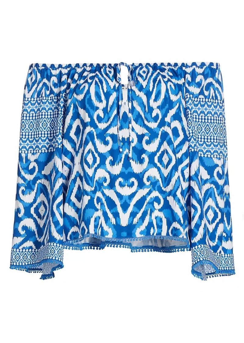 Alice + Olivia Devina Ikat Off-the-Shoulder Blouse