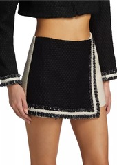 Alice + Olivia Darma Crossover Two-Tone Miniskirt