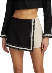 Alice + Olivia Darma Crossover Two-Tone Miniskirt