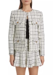 Alice + Olivia Dumont Windowpane Tweed Jacket