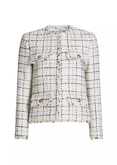 Alice + Olivia Dumont Windowpane Tweed Jacket