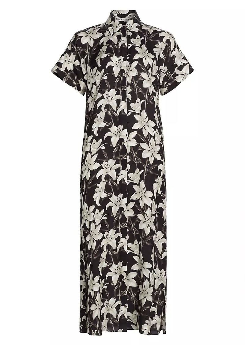 Alice + Olivia Edyth Floral Maxi Shirtdress